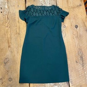 KARL LAGERFELD Teal Green Dress with Lace